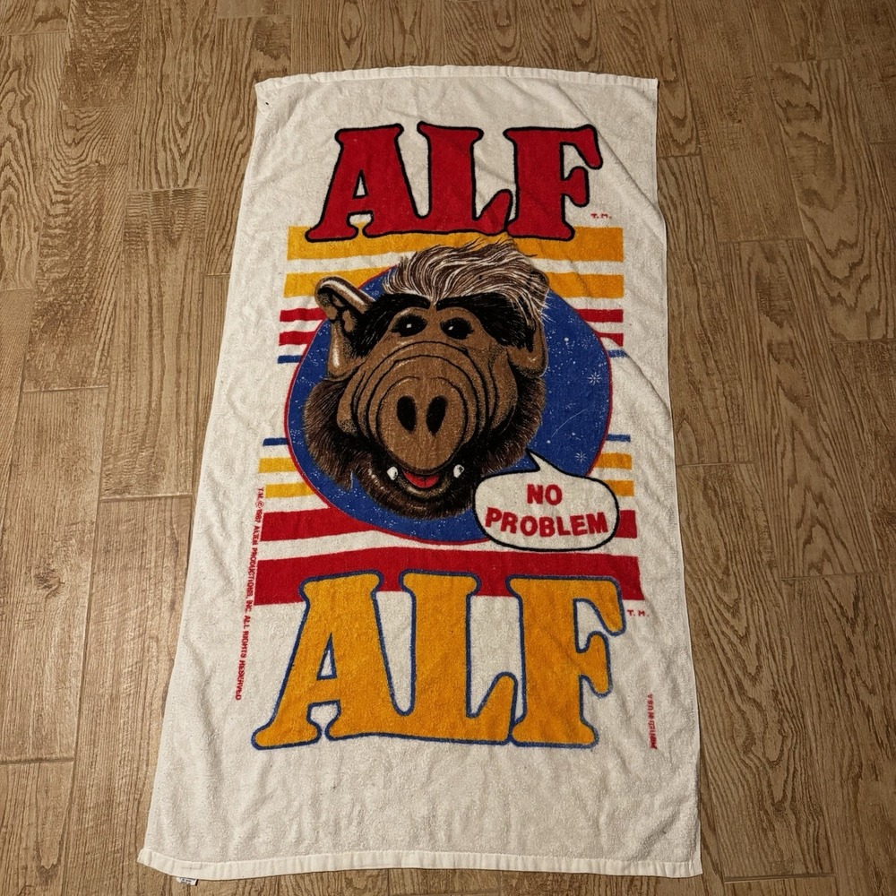 Vintage ALF Beach Towel 1987 Alien Productions No Problem 80s TV Show 80s Retro